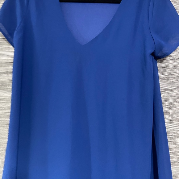 Lulus Blue V-Neck Mini Dress - Picture 3 of 6
